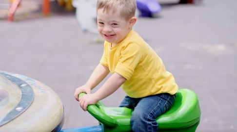 Special needs child in a park